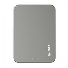 Baterie externa Cellline Mini compatibila MagSafe, 5000mAh, PD 3A, Incarcare Wireless 15W, USB-C, Gri