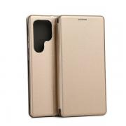 Carcasa flip cover Beline Magnetic Book compatibila cu Samsung Galaxy S24 Ultra, Gold