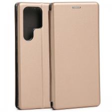 Carcasa flip cover Beline Magnetic Book compatibila cu Samsung Galaxy S23 Ultra, Gold