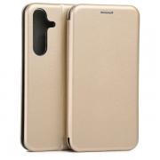 Carcasa flip cover Beline Magnetic Book compatibila cu Samsung Galaxy S25 Plus, Gold