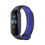 Curea din silicon Beline Design compatibila cu Xiaomi Mi Band 7/6/5, Negru / Albastru 2 - lerato.ro