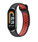 Curea din silicon Beline Design compatibila cu Xiaomi Mi Band 10/9/8, Negru / Rosu