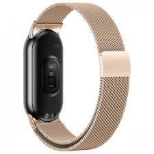 Curea Beline Magnetic Metal Strap compatibila cu Xiaomi Mi Band 10/9/8, Rose Gold