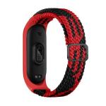 Curea din nylon Beline Nylon Strap compatibila cu Xiaomi Mi Band 10/9/8, Negru / Rosu 2 - lerato.ro