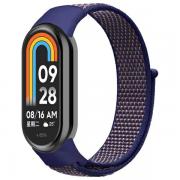 Curea din nylon Beline NylonLoop compatibila cu Xiaomi Mi Band 10/9/8, Navy Blue