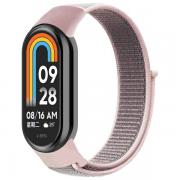 Curea din nylon Beline NylonLoop compatibila cu Xiaomi Mi Band 10/9/8, Roz