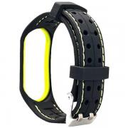 Curea din silicon Beline Smart Strap compatibila cu Xiaomi Mi Band 3/4, Black / Lime