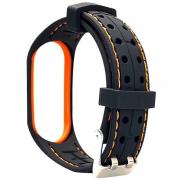 Curea din silicon Beline Smart Strap compatibila cu Xiaomi Mi Band 3/4, Negru / Portocaliu