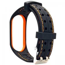 Accesorii Xiaomi Band, Curea din silicon Beline Smart Strap compatibila cu Xiaomi Mi Band 3/4, Negru / Portocaliu, lerato.ro