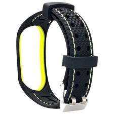 Accesorii Xiaomi Band, Curea din silicon Beline Sport Strap compatibila cu Xiaomi Mi Band 3/4, Black / Lime, lerato.ro