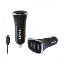 Accesorii auto, Incarcator auto Beline, 4A, 3x USB-A, 1x Cablu Micro USB 1m, Negru, lerato.ro