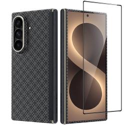 Kit protectie 2 in 1 Benks Magnetic Armor Grid Air Grand Combo, Carcasa cu fibra Kevlar si Folie sticla securizata GlassWarrior, compatibil cu Samsung Galaxy Z Fold 8 Ultra, Negru