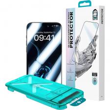 Folie protectie sticla securizata Benks Glass Warrior HD, Kit montare inclus, compatibila cu iPhone 14 Pro, Negru