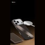 Carcasa Benks Magnetic Armor Air Armor Grid Kevlar Metal Frame 600D cu MagSafe compatibila cu iPhone 17 Air, Gold 5 - lerato.ro