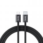 Cablu pentru incarcare si transfer de date Benks D46, USB-C la Lightning, 27W, 3A, 480Mbps, 2m, Negru 2 - lerato.ro