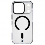 Carcasa Bizon Marco cu MagSafe compatibila cu iPhone 17 Pro, Transparent / Negru