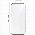 Set 2 folii sticla securizata Bizon Glass, Kit montare inclus, compatibile cu iPhone 17 Pro, Negru 3 - lerato.ro