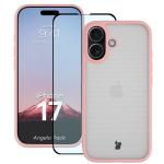 Kit protectie 2 in 1 BizonMobile, Carcasa Bizon Angelo si Folie sticla securizata Bizon Glass Edge, compatibil cu iPhone 17, Roz 2 - lerato.ro