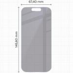 Folie sticla securizata Bizon Glass Mule Shadow Privacy compatibila cu iPhone 17 Pro, Negru 3 - lerato.ro