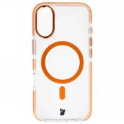 Carcasa Bizon Marco cu MagSafe compatibila cu iPhone 17, Transparent / Portocaliu