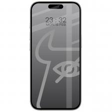Set 2 folii sticla securizata Bizon Glass Edge Shadow Duo Privacy compatibile cu iPhone 17 Pro / 16 Pro, Negru