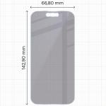 Folie sticla securizata Bizon Glass Mule Shadow Privacy compatibila cu iPhone 15 Pro, Negru 3 - lerato.ro