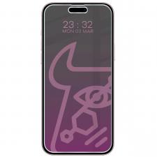 Folie sticla securizata Bizon Glass Mule Shadow Privacy compatibila cu iPhone 15 Plus, Negru