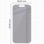 Folie sticla securizata Bizon Glass Mule Shadow Privacy compatibila cu iPhone 15, Negru 3 - lerato.ro