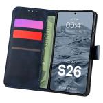 Husa flip cover Bizon Pocket compatibila cu Samsung Galaxy S26, Navy Blue 3 - lerato.ro