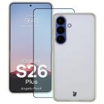 Kit protectie 2 in 1 BizonMobile, Carcasa Bizon Angelo si Folie sticla securizata Bizon Glass Edge, compatibil cu Samsung Galaxy S26 Plus, Bej 2 - lerato.ro