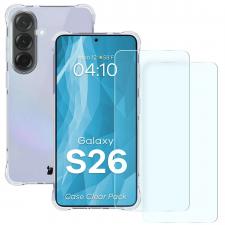 Kit protectie 2 in 1 BizonMobile, Carcasa Bizon Salpa si 2 Folii sticla securizata Bizon Glass Clear, compatibil cu Samsung Galaxy S26, Transparent
