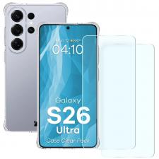 Kit protectie 2 in 1 BizonMobile, Carcasa Bizon Salpa si 2 Folii sticla securizata Bizon Glass Clear, compatibil cu Samsung Galaxy S26 Ultra, Transparent