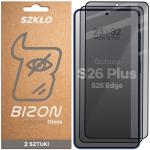 Set 2 folii sticla securizata Bizon Glass Edge Shadow Duo Privacy compatibile cu Samsung Galaxy S26 Plus / S25 Edge, Negru 2 - lerato.ro