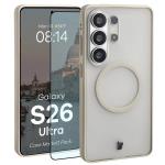 Kit protectie 2 in 1 BizonMobile, Carcasa Bizon MatteO si Folie sticla securizata Bizon Glass Edge, compatibil cu Samsung Galaxy S26 Ultra, Bej 3 - lerato.ro