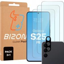 Set protectie 4in1 Bizon Glass Clear Pack, 3 folii sticla ecran + 1 folie sticla camera foto, compatibil cu Samsung Galaxy S25 FE, Transparent