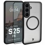 Kit protectie 2 in 1 BizonMobile, Carcasa Bizon MatteO si Folie sticla securizata Bizon Glass Edge, compatibil cu Samsung Galaxy S25 FE, Negru 2 - lerato.ro