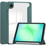 Husa Bizon Tab Clear Matt compatibila cu Samsung Galaxy Tab A11 / A9, Dark Green 2 - lerato.ro