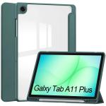 Husa Bizon Tab Clear Matt compatibila cu Samsung Galaxy Tab A11 Plus / A9 Plus, Dark Green 2 - lerato.ro
