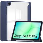 Husa Bizon Tab Clear Matt compatibila cu Samsung Galaxy Tab A11 Plus / A9 Plus, Dark Blue 2 - lerato.ro