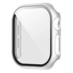 Carcasa cu protectie ecran din sticla securizata BizonMobile compatibila cu Apple Watch 4/5/6/SE 44 mm, Silver 2 - lerato.ro