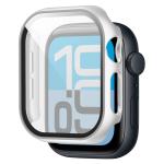 Carcasa cu protectie ecran din sticla securizata BizonMobile compatibila cu Apple Watch 4/5/6/SE 44 mm, Silver 6 - lerato.ro
