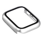 Carcasa cu protectie ecran din sticla securizata BizonMobile compatibila cu Apple Watch 4/5/6/SE 44 mm, Silver 8 - lerato.ro