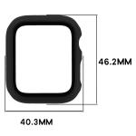 Carcasa cu protectie ecran din sticla securizata BizonMobile compatibila cu Apple Watch 4/5/6/SE 44 mm, Negru 3 - lerato.ro