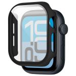 Carcasa cu protectie ecran din sticla securizata BizonMobile compatibila cu Apple Watch 4/5/6/SE 44 mm, Negru 6 - lerato.ro