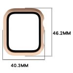 Carcasa cu protectie ecran din sticla securizata BizonMobile compatibila cu Apple Watch 4/5/6/SE 44 mm, Roz 4 - lerato.ro
