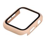 Carcasa cu protectie ecran din sticla securizata BizonMobile compatibila cu Apple Watch 4/5/6/SE 44 mm, Roz 7 - lerato.ro