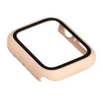 Carcasa cu protectie ecran din sticla securizata BizonMobile compatibila cu Apple Watch 4/5/6/SE 44 mm, Roz 8 - lerato.ro