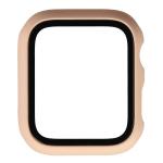 Carcasa cu protectie ecran din sticla securizata BizonMobile compatibila cu Apple Watch 4/5/6/SE 44 mm, Roz 9 - lerato.ro