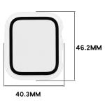 Carcasa cu protectie ecran din sticla securizata BizonMobile compatibila cu Apple Watch 4/5/6/SE 44 mm, Transparent 3 - lerato.ro