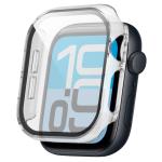Carcasa cu protectie ecran din sticla securizata BizonMobile compatibila cu Apple Watch 4/5/6/SE 44 mm, Transparent 5 - lerato.ro